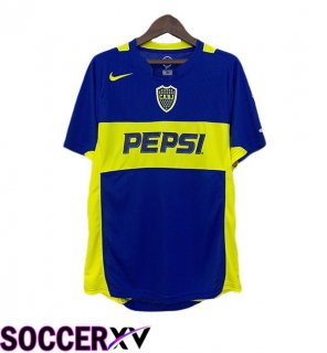 Boca Juniors Retro Home Soccer Jersey Blue Royal Yellow 2004-2005