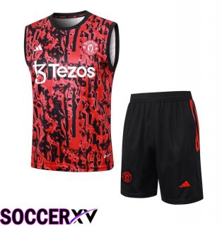 Manchester United Soccer Vest + Shorts Red 2024/2025