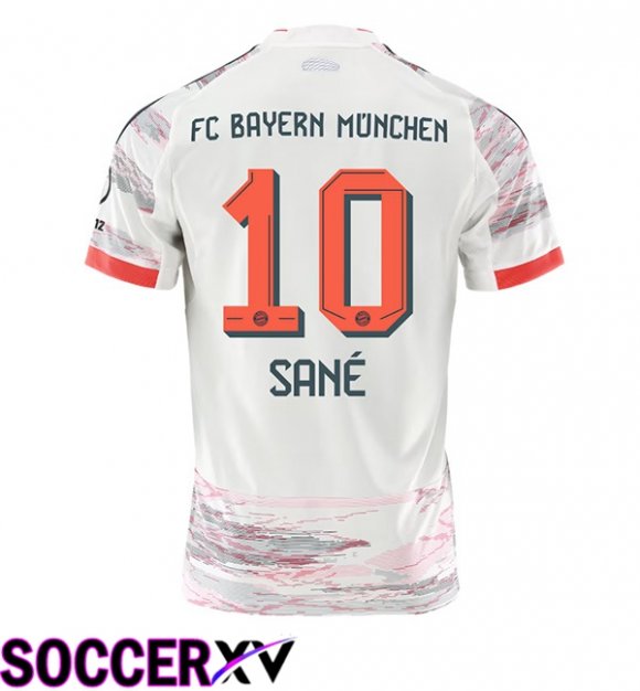 Bayern Munich (Sané 10) Away Soccer Jersey White 2025/2026