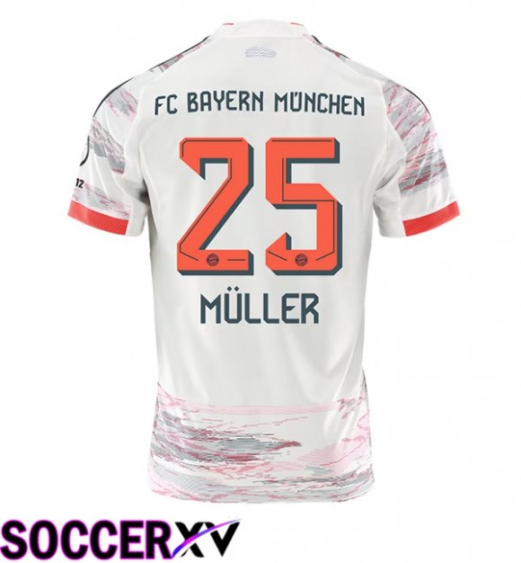 Bayern Munich (Müller 25) Away Soccer Jersey White 2025/2026