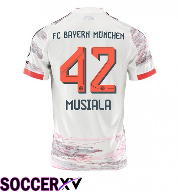 Bayern Munich (Musiala 42) Away Soccer Jersey White 2025/2026