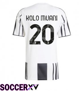 Juventus (KOLO MUANI 20) Home Soccer Jersey Black White 2025/2026