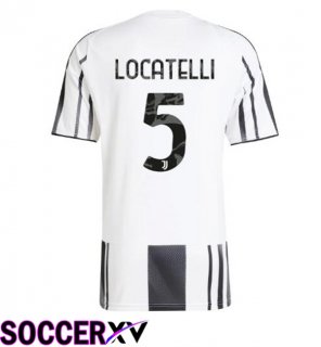Juventus (LOCATELLI 5) Home Soccer Jersey Black White 2025/2026