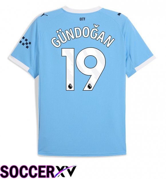 Manchester City (Ilkay Gündoğan 19) Home Soccer Jersey Blue 2025/2026