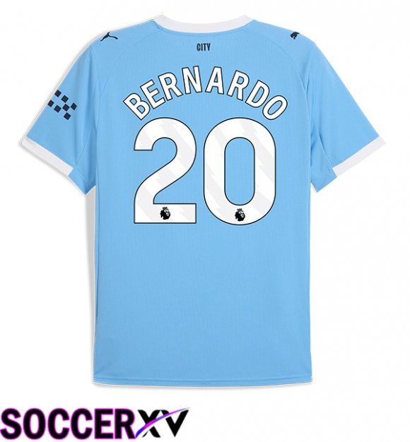 Manchester City (Bernardo Silva 20) Home Soccer Jersey Blue 2025/2026