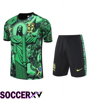 Brazil Kids kit Training T Shirt Green/Black 2025/2026