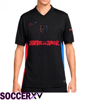 FC Barcelona Away Soccer Jersey Travis Scott Black 2024/2025