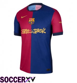 FC Barcelona Home Soccer Jersey Travis Scott Blue Red 2024/2025