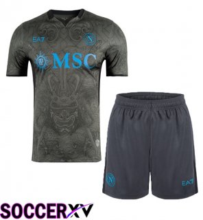 SSC Napoli Kids Third Soccer Jersey Grey 2024/2025