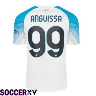 SSC Napoli (Anguissa 99) Soccer Jersey Face Game Blue White 2022/2023