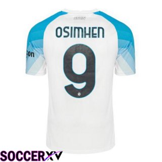 SSC Napoli (Osimhen 9) Soccer Jersey Face Game Blue White 2022/2023