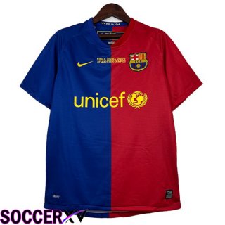 FC Barcelona Retro Soccer Jersey UEFA Champions League Home Red Blue 2008-2009