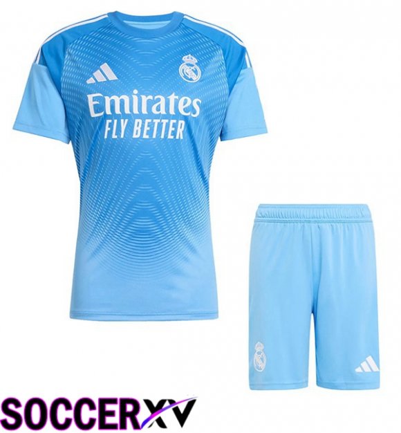 Soccer Jersey Real Madrid Kids Goalkeeper Blue 2025/2026