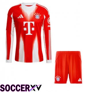 Soccer Jersey Bayern Munich Kids Home Long sleeve Red 2025/2026