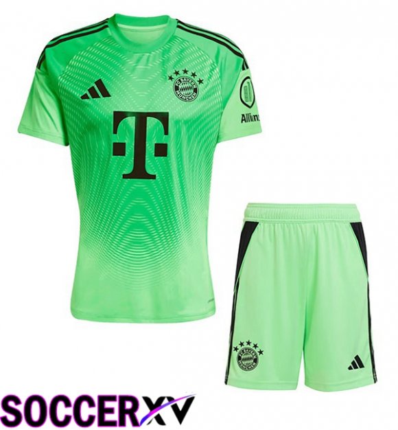 Soccer Jersey Bayern Munich Kids Goalkeeper Green 2025/2026