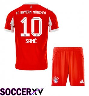 Soccer Jersey Bayern Munich (Sané 10) Kids Home Red 2025/2026
