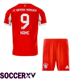 Soccer Jersey Bayern Munich (Kane 9) Kids Home Red 2025/2026