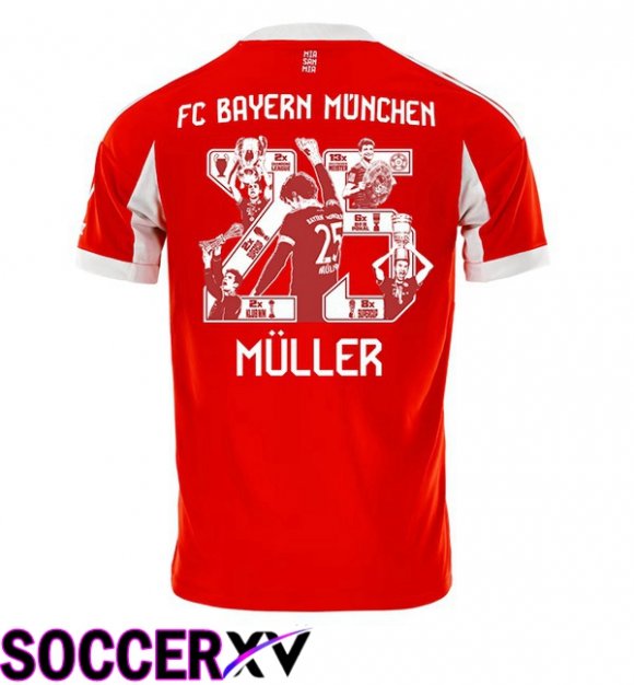 Soccer Jersey Bayern Munich (Müller 25) Home Special Edition Red 2025/2026