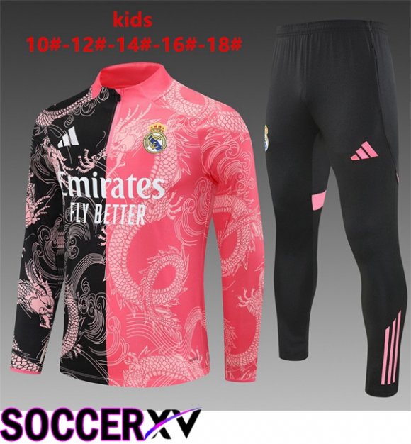 kit Training Tracksuit Real Madrid Kids Pink Black 2025/2026