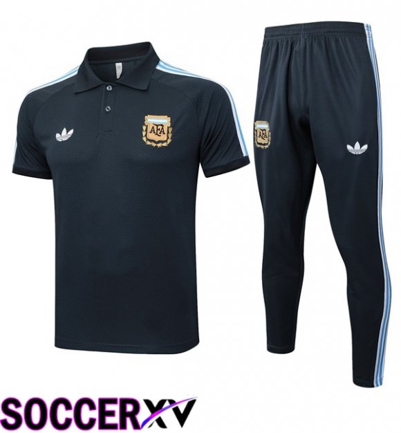 Soccer Polo Argentina + Training Pants Grey 2025/2026