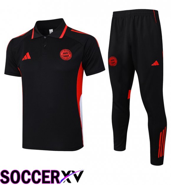 Soccer Polo Bayern Munich + Training Pants Black 2025/2026