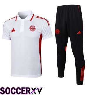 Soccer Polo Bayern Munich + Training Pants White 2025/2026