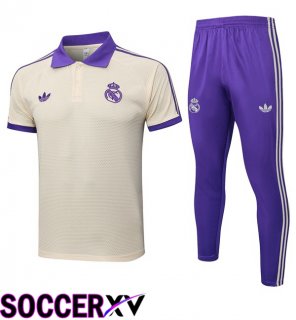 Soccer Polo Real Madrid + Training Pants Yellow 2025/2026