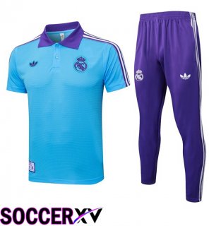 Soccer Polo Real Madrid + Training Pants Blue 2025/2026