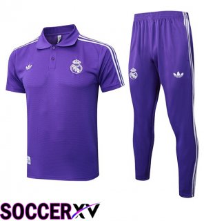 Soccer Polo Real Madrid + Training Pants Purple 2025/2026