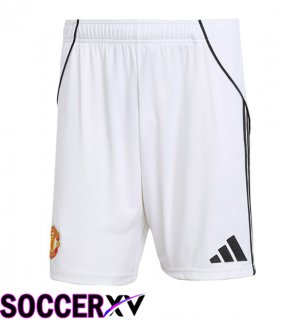 Soccer Shorts Manchester United Home White 2025/2026