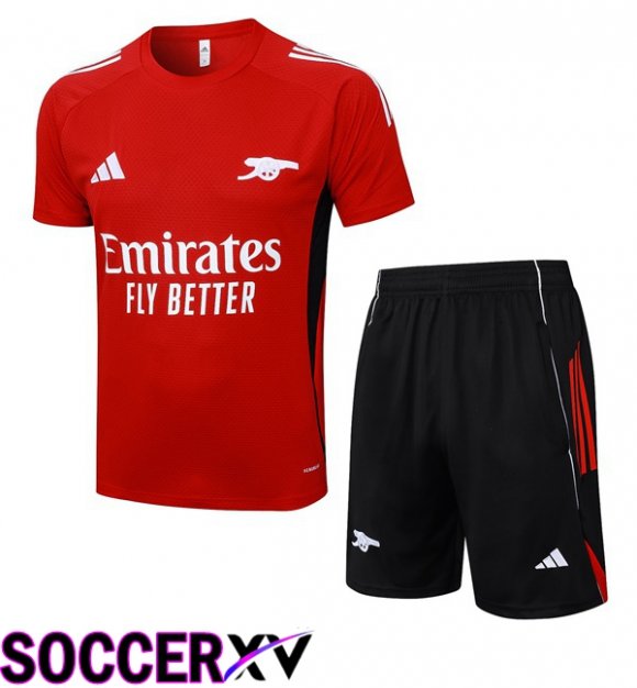 kit Training T Shirt Arsenal + Shorts Red 2025/2026