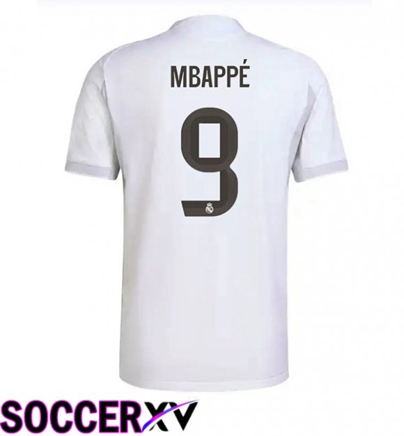 Soccer Jersey Real Madrid (Mbappé 9) Home White 2025/2026
