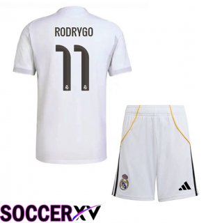 Soccer Jersey Real Madrid (Rodrygo 11) Kids Home White 2025/2026