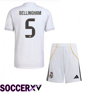 Soccer Jersey Real Madrid (Bellingham 5) Kids Home White 2025/2026