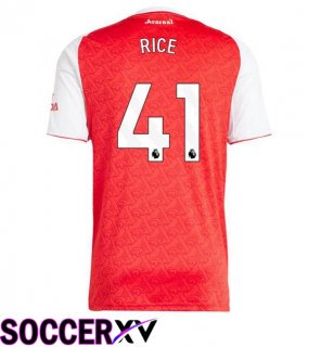Soccer Jersey Arsenal (RICE 41) Home Red White 2025/2026