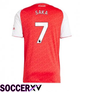 Soccer Jersey Arsenal (SAKA 7) Home Red White 2025/2026