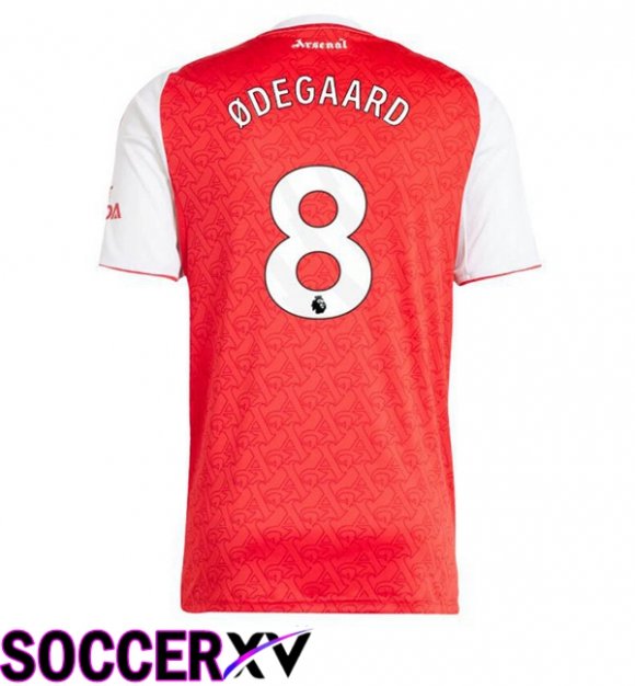 Soccer Jersey Arsenal (ØDEGAARD 8) Home Red White 2025/2026