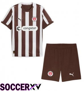 Soccer Jersey FC St. Pauli Kids Home White Brown 2025/2026