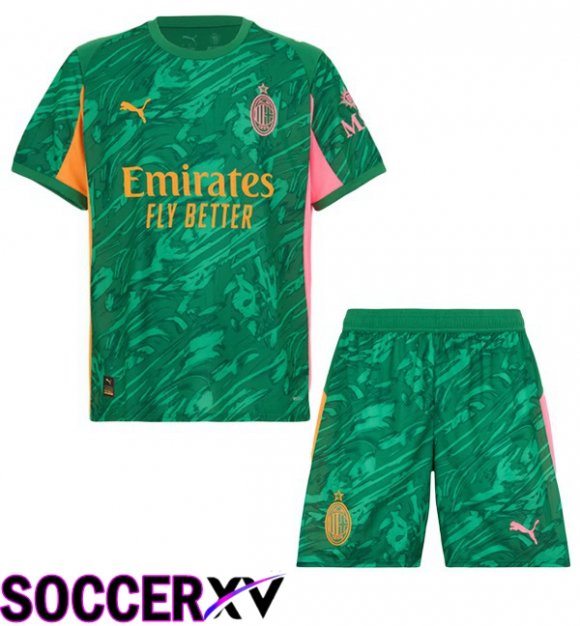 Soccer Jersey AC Milan Kids Goalkeeper Green 2025/2026