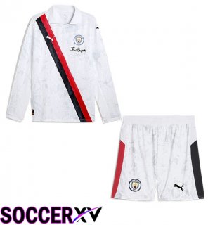 Soccer Jersey Manchester City Club World Cup Kids Home Long sleeve White 2025/2026