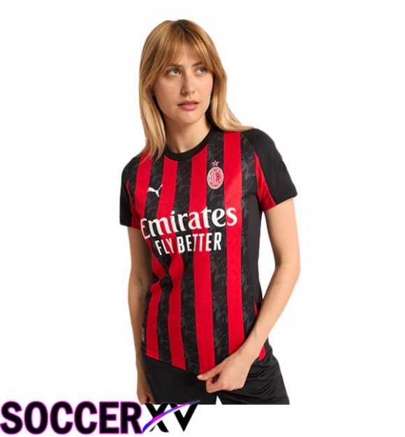 Soccer Jersey AC Milan Women Home Red Black 2025/2026