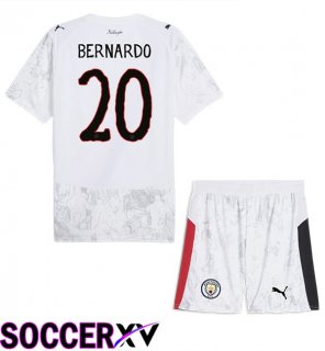 Soccer Jersey Manchester City Club World Cup (Bernardo Silva 20) Kids Home White 2025/2026