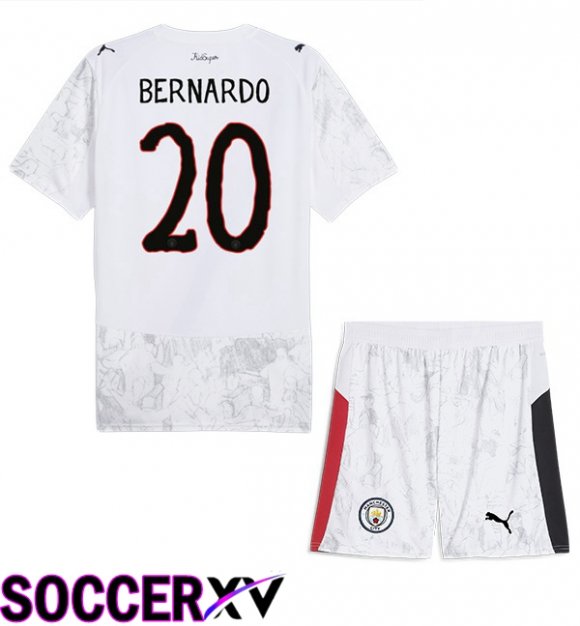 Soccer Jersey Manchester City Club World Cup (Bernardo Silva 20) Kids Home White 2025/2026