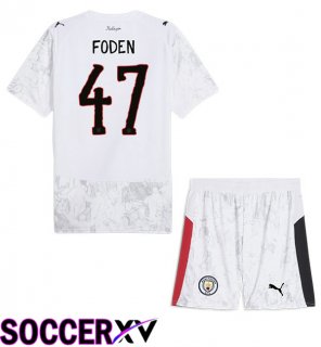 Soccer Jersey Manchester City Club World Cup (Phil Foden 47) Kids Home White 2025/2026