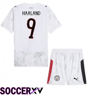 Soccer Jersey Manchester City Club World Cup (Erling Haaland 9) Kids Home White 2025/2026