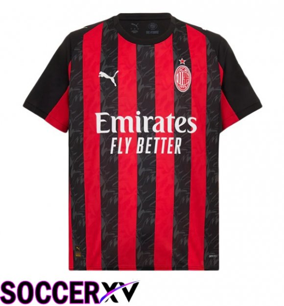 Soccer Jersey AC Milan Home Red Black 2025/2026