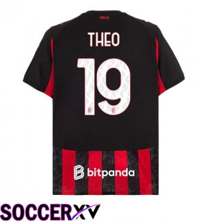 Soccer Jersey AC Milan (THEO 19) Home Red Black 2025/2026