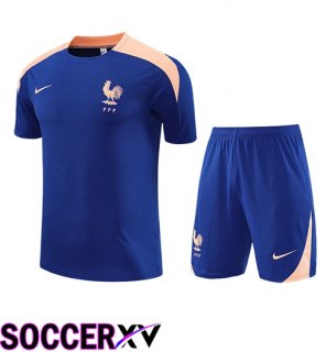 kit Training T Shirt France Kids Blue/Pink 2025/2026