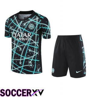 kit Training T Shirt Inter Milan Kids Black/Blue 2025/2026