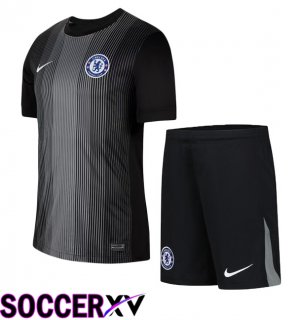 Soccer Jersey FC Chelsea Kids Goalkeeper Black 2025/2026